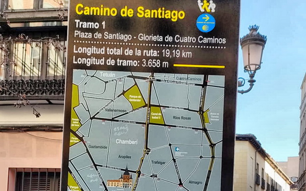 Indicativo Camino de Santiago en Madrid